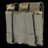 The Condor Triple Pistol Mag Pouch in Scorpion OCP features MOLLE webbing and snap-button closures, designed for secure attachment to tactical gear.